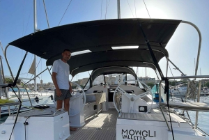 Vanuit Valletta: Romantische boottocht bij zonsondergang op een zeiljacht