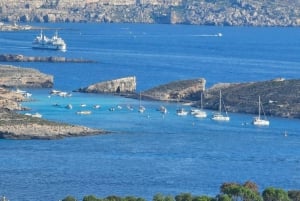 Gozo: Cominos blå lagun tur och retur med motorbåt