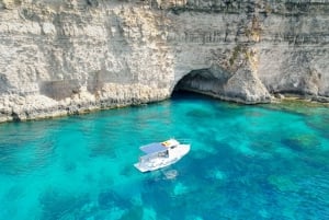 Malta: Privat båtcruise og tur i Den blå lagune, Comino og Gozo