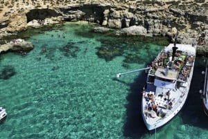 マルタ：コミノ島、ブルー ラグーン、洞窟ボート クルーズ