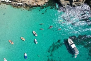 マルタ：クリスタル/ブルー ラグーン、コミノ島、ゴゾ島プライベート ボート ツアー