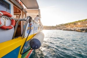 Malte : tour en bateau au coucher du soleil vers la piscine de Saint-Pierre et la côte sud