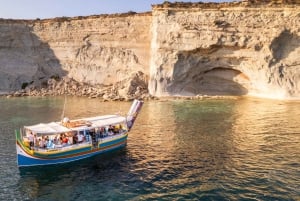Malte : tour en bateau au coucher du soleil vers la piscine de Saint-Pierre et la côte sud