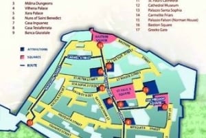 Visite audio de Mdina avec carte et itinéraire