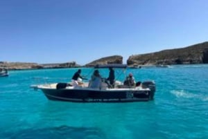 Cirkewwa/Mgarr: Blue and Crystal Lagoon Private Boat Charter