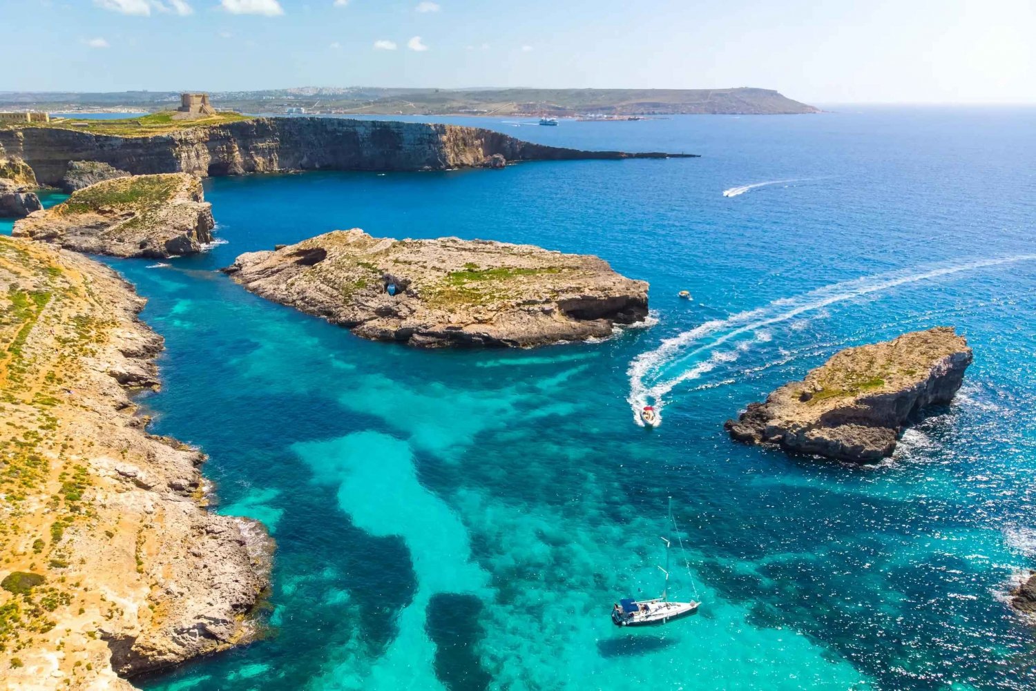 Malta: Tur/retur-ferge til Comino Blue Lagoon med mulighet for Gozo