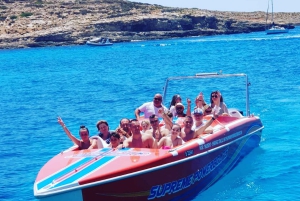 スリーマ：洞窟と島の停留所を含むゴゾ島へのパワーボート トリップ