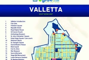 Valletta: itseopastettu äänikierros, kartta ja reittiohjeet