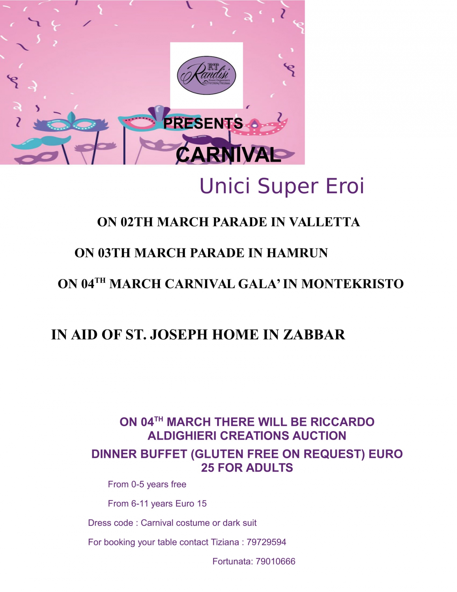 CARNIVAL 'UNICI SUPER EROI'
