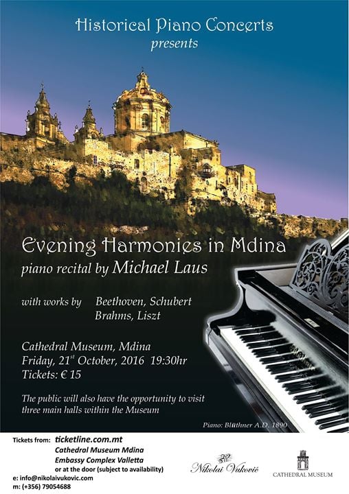 Evening Harmonies in Mdina - Piano Recital by Michael Laus