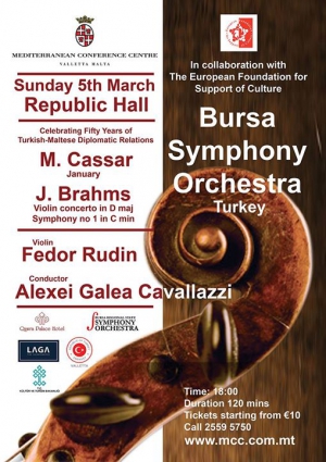 Bursa State Symphony orchestra plays Cassar and Brahms