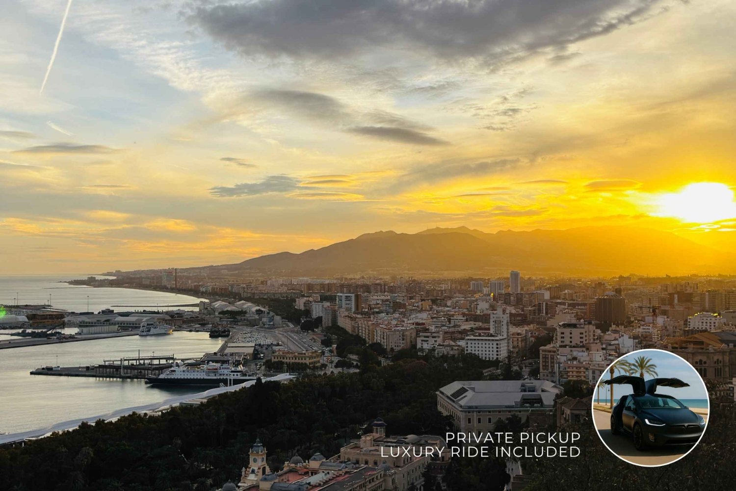 Från Marbella: Málaga julstad och slott Tesla X Tour