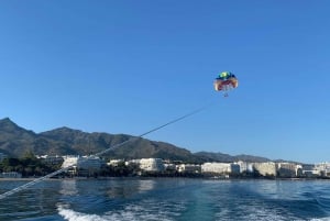 Marbella from the heights: Parasailing