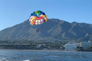 Marbella from the heights: Parasailing