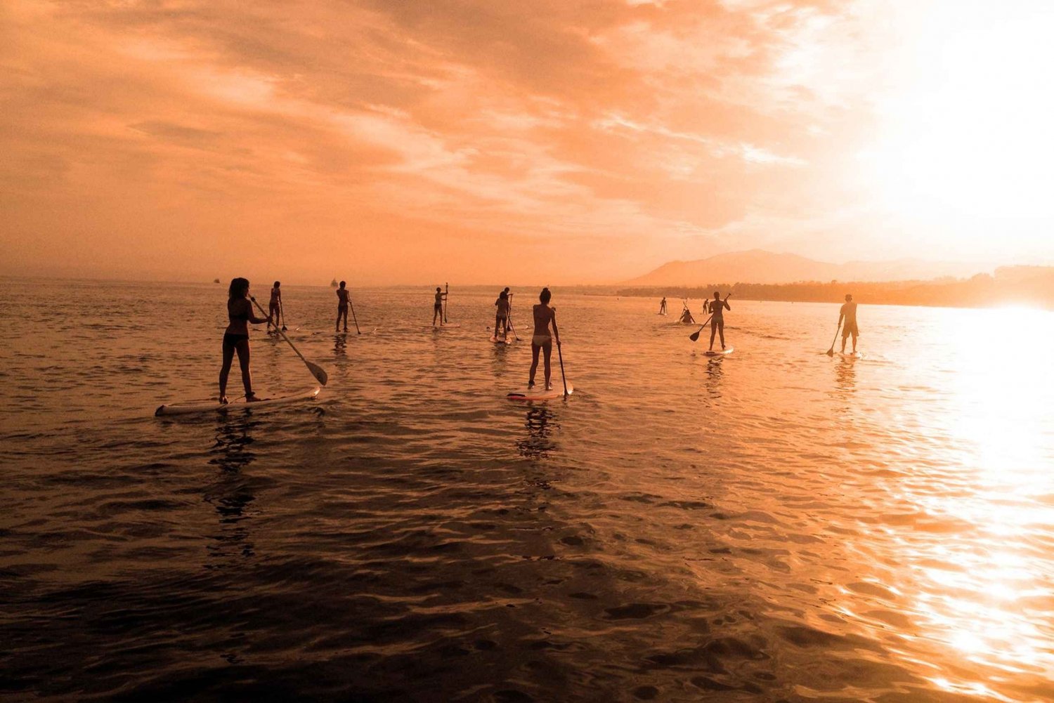 Marbella: Paddelsurfing (SUP) vid solnedgången