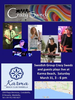 Crazy Swedz, Karma Beach, March 31