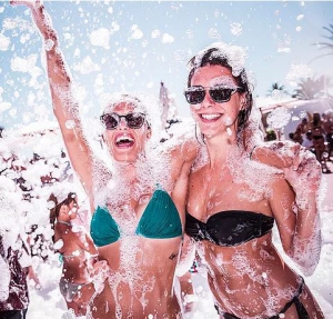 Foam party at Plaza Beach
