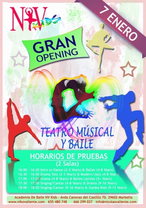 GRAND OPENING PARTY NV KIDS, musical theatre & dance school, Marbella
