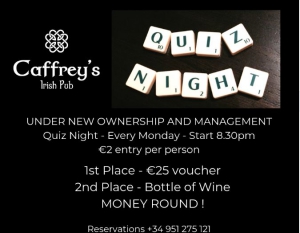 Quiz night @ Caffreys Irish Bar