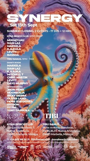 SYNERGY @ KOVA BEACH & TIBU. Marbella