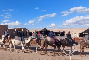 Excursión al desierto de Agafay con paseo en camello, cena y espectáculo.