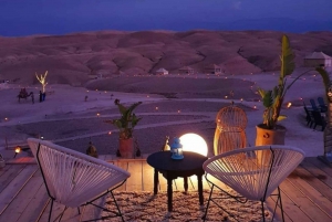 Jantar no Deserto Agafay no acampamento nômade e passeio de camelo