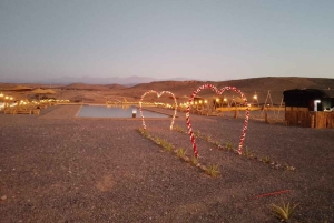 マラケシュ発：アガファイ砂漠で四輪バギー＆ラクダ乗り＆ディナーショーをお楽しみください