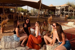Vanuit Marrakech: Agafay woestijn zonsondergang kamelenrit en diner