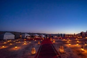 Da Marrakech: Cena al tramonto nel deserto di Agafay e giro in cammello