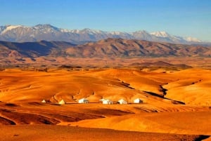 Fra Marrakech : Middag ved solnedgang i Agafay-ørkenen med kamelritt