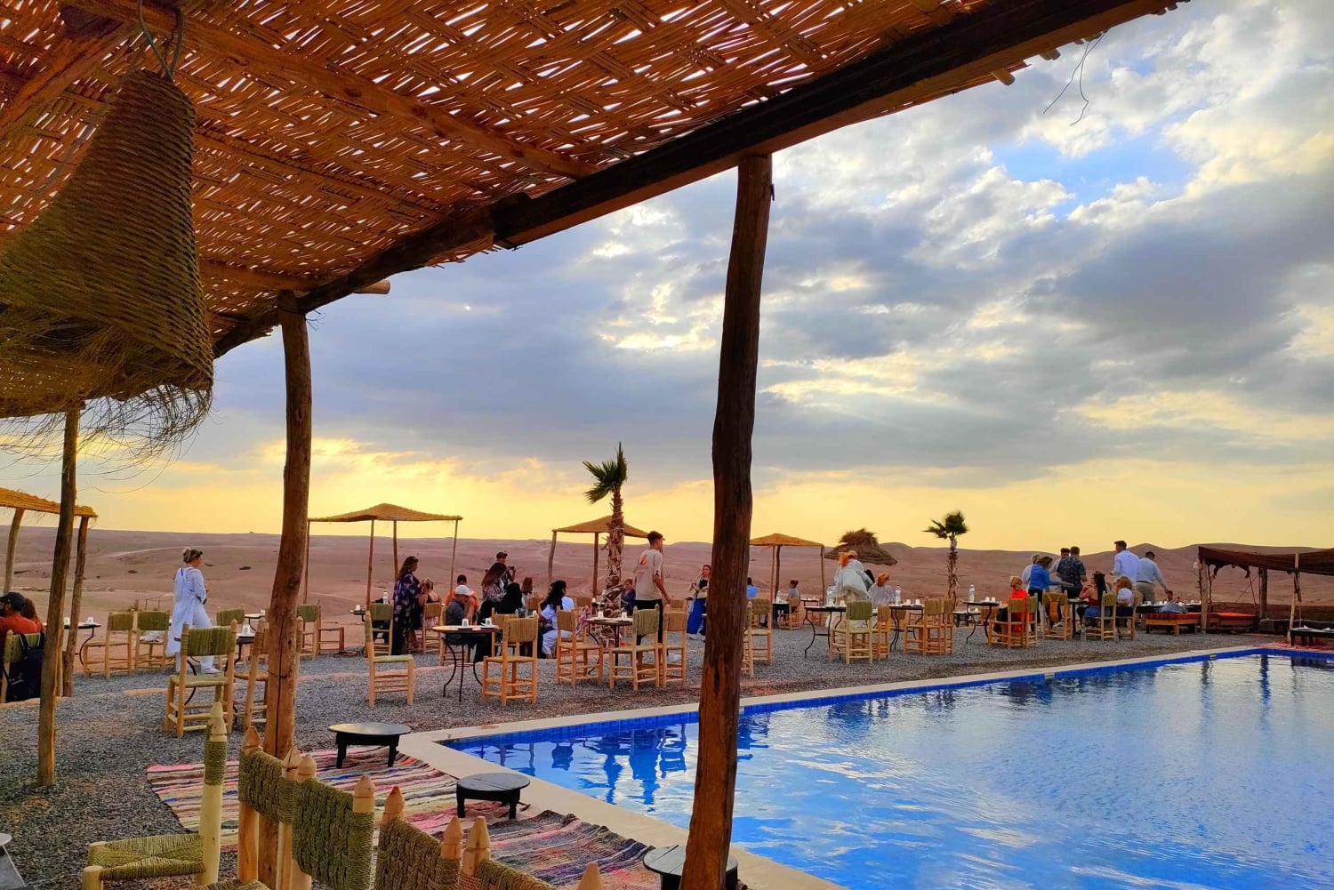 From Marrakech: Agafay Desert Sunset Dinner with Live Show