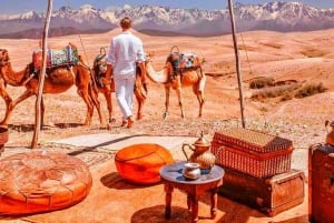 From Marrakech: Agafay Desert Sunset Dinner with Live Show