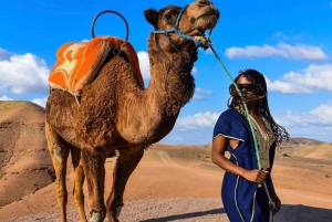 Från Marrakech: Agafay Sunset Camel Tour med middag och show