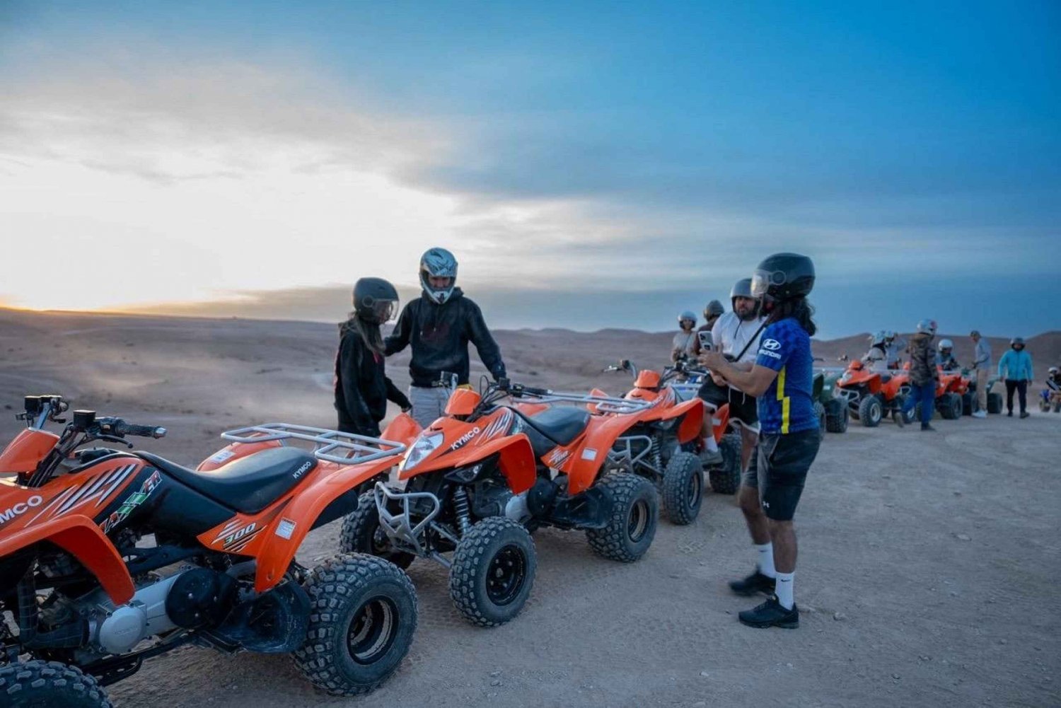 from Marrakech: Desert Agafay Quad Tour with Dinner & Show