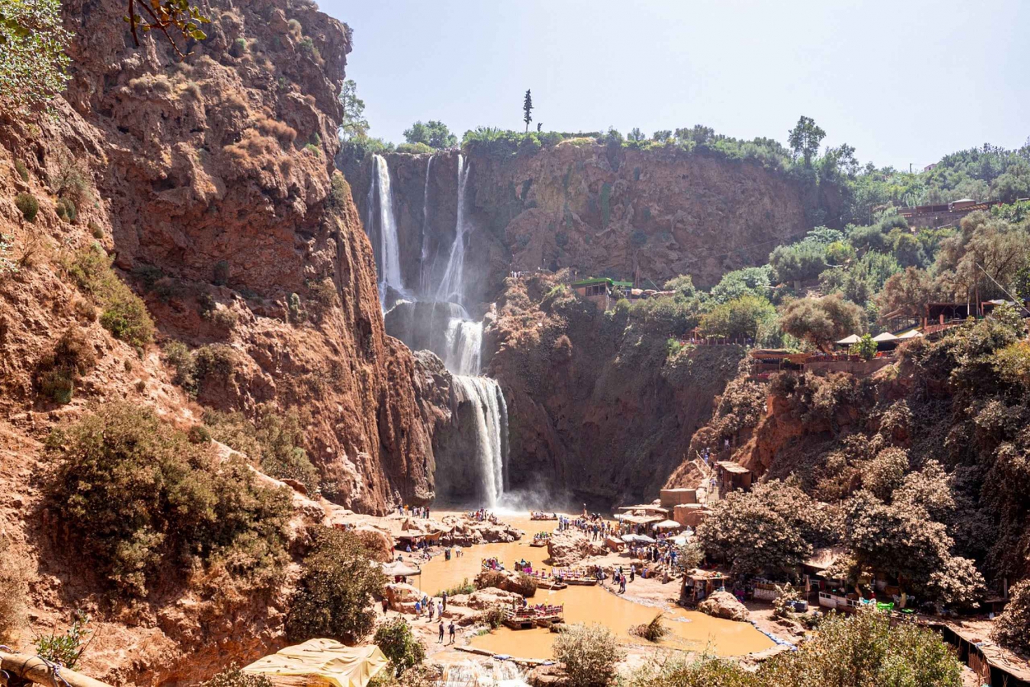 Från Marrakech: Dagsutflykt till Ouzouds vattenfall med minibuss