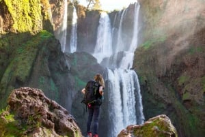 De Marrakech: Viagem de 1 dia às cachoeiras de Ouzoud com serviço de busca no hotel
