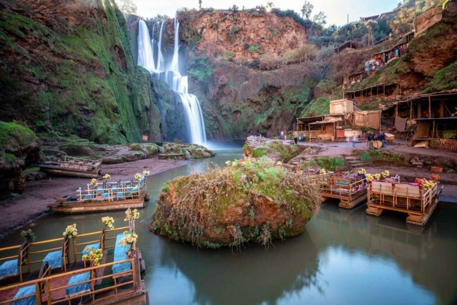 Vanuit Marrakech: Ouzoud watervallen met gids en boottocht