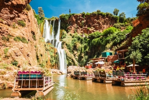 Depuis Marrakech : visite guidée des cascades d'Ouzoud et sortie en bateau