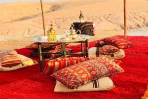 Da Marrakech Cena nel deserto di Agafay, tramonto e giro in cammello