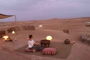 From Marrakesh: Camel Ride Agafay Desert Sunset and Dinner