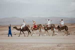 Journée complète dans le désert d'Agafay et les montagnes de l'Atlas avec des chameaux