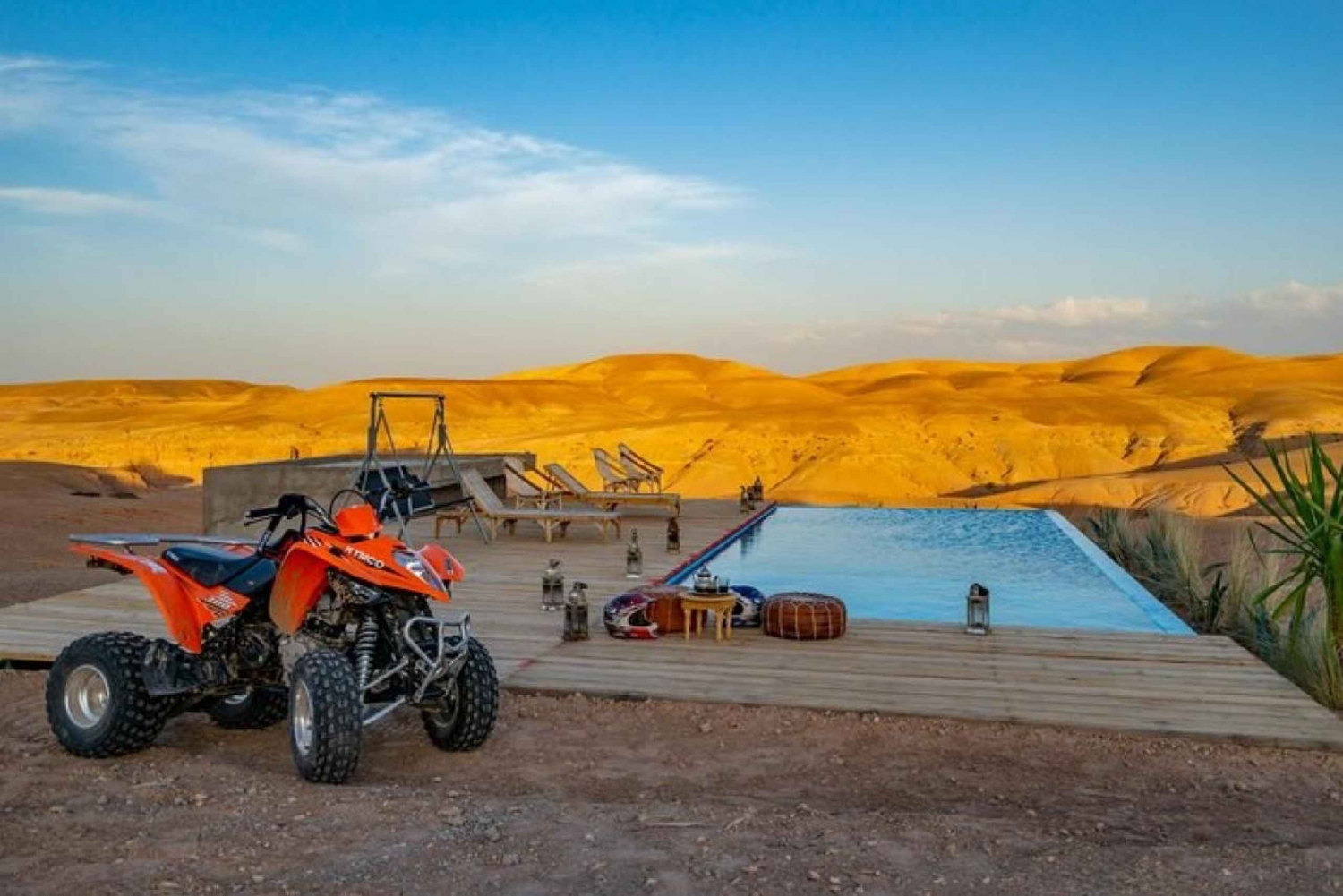 Marrakech: Agafay Desert Quad Biking Tour with Dinner & Show: Agafay Desert Quad Biking Tour with Dinner & Show