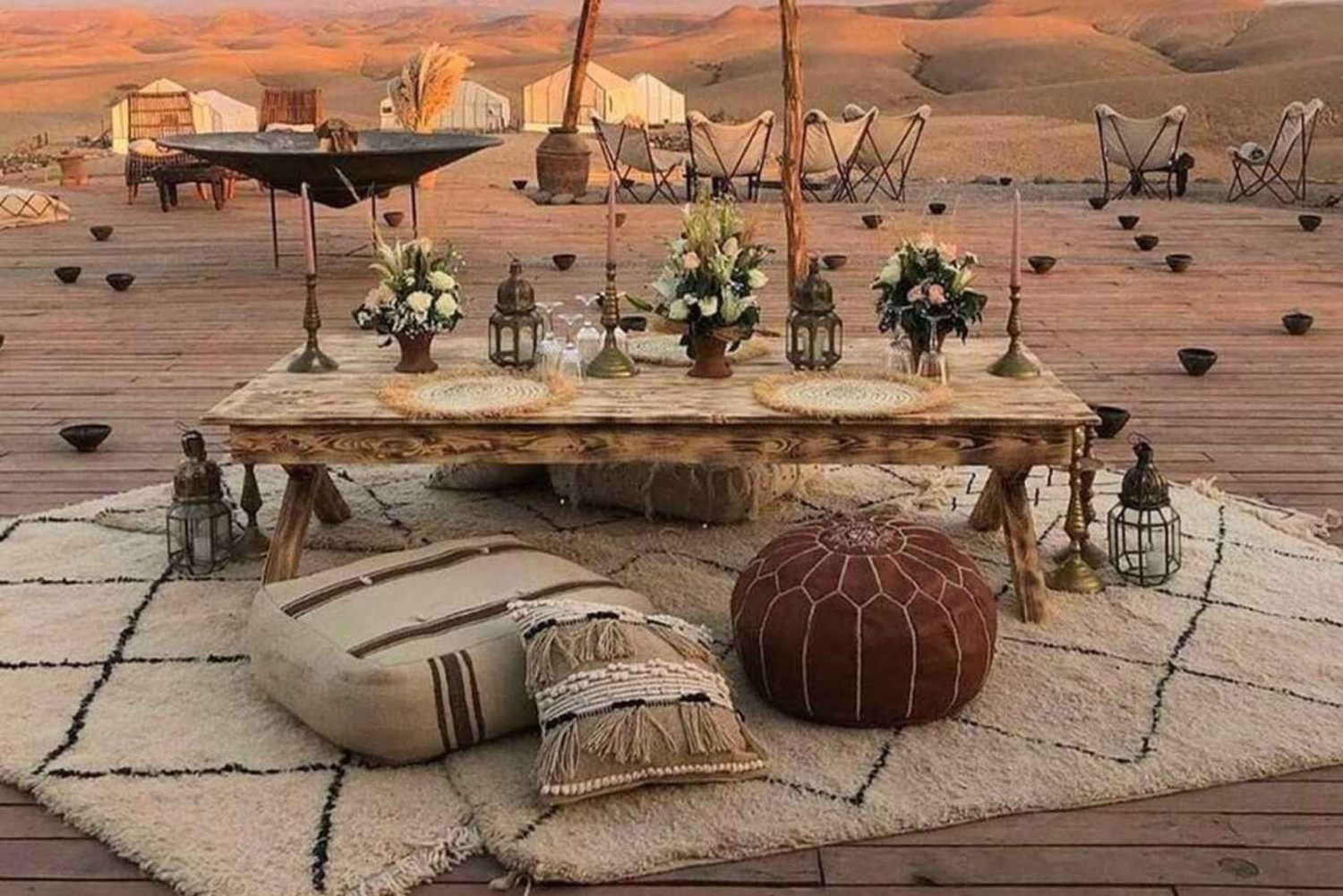 Cena mágica bajo las estrellas con paseo en camello y quad