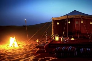 Marrakech: Diner bij zonsondergang in de Agafay-woestijn met kamelenrit
