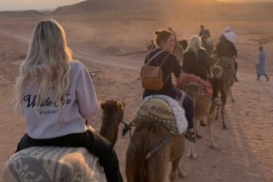 Marrakech : Dîner-spectacle dans le désert d'Agafay avec balade à dos de chameau au coucher du soleil