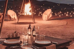 Marrakech: Agafayn aavikko-illallinen musiikin ja tulishow'n kera.