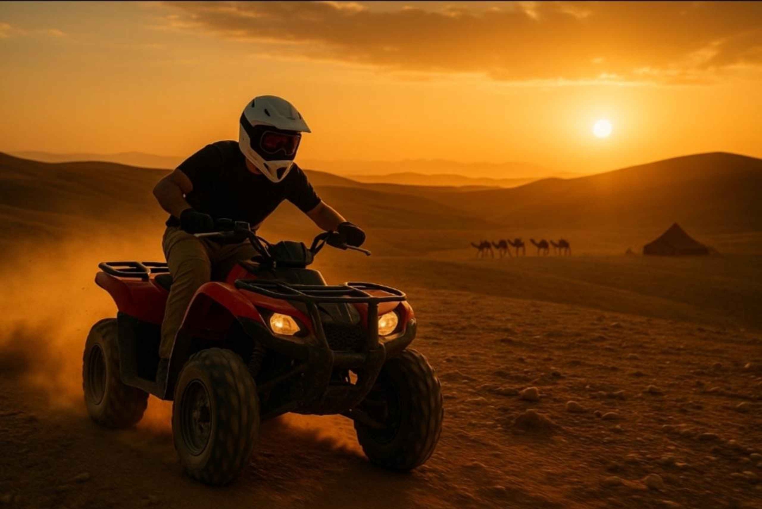 Marraquexe: passeios de moto-quatro e camelo no deserto de Agafay com espetáculo e jantar
