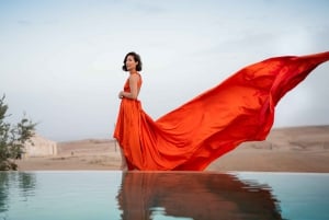Marrakech : Photoshoot en robe volante dans le désert d'Agafay