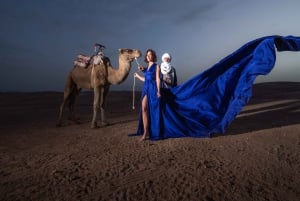 Marrakech : Photoshoot en robe volante dans le désert d'Agafay