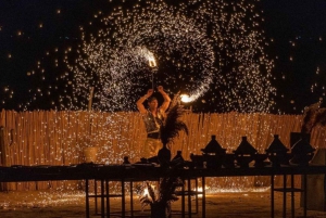Marrakech, öken Solnedgång i Agafayöknen, middag, musik- och eldshow